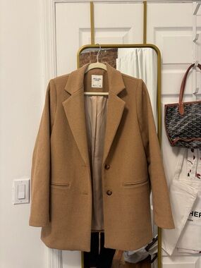 Abercrombie & Fitch Camel Wool Blend Blazer Jacket